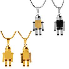 街头嘻哈潮男女项链 316L不锈钢机器人活动关节吊坠 不掉色不过敏