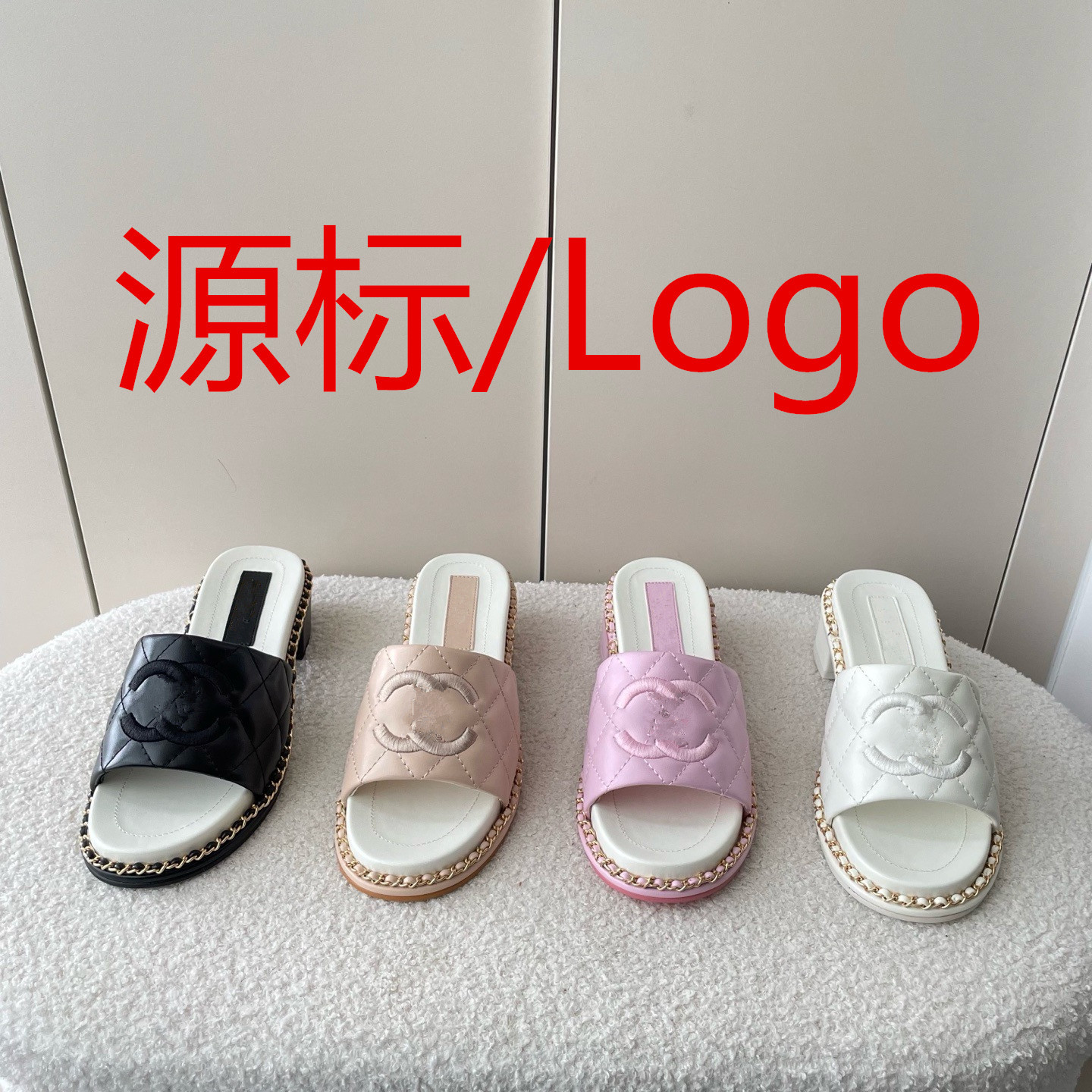 专柜级2025春夏新款小香菱格一字拖外穿拼色厚底一脚蹬沙滩凉拖女