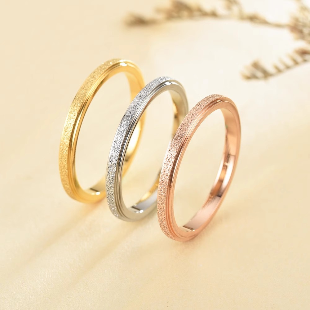 Tiktok Trending Titanium Steel Non-Fading Matte Ring for Women, Minimalist Couple Rings, Niche Jewelry