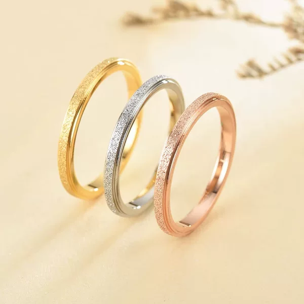 Tiktok Trending Titanium Steel Non-Fading Matte Ring for Women, Minimalist Couple Rings, Niche Jewelry