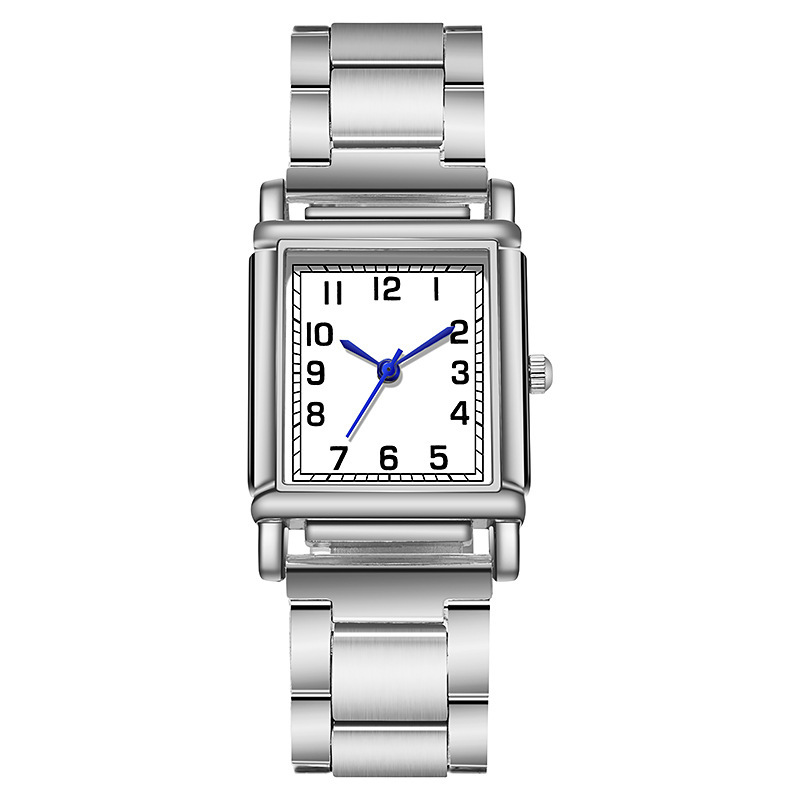 rectangular 2021 New dial steel band square head women's quartz watch_voghion.com