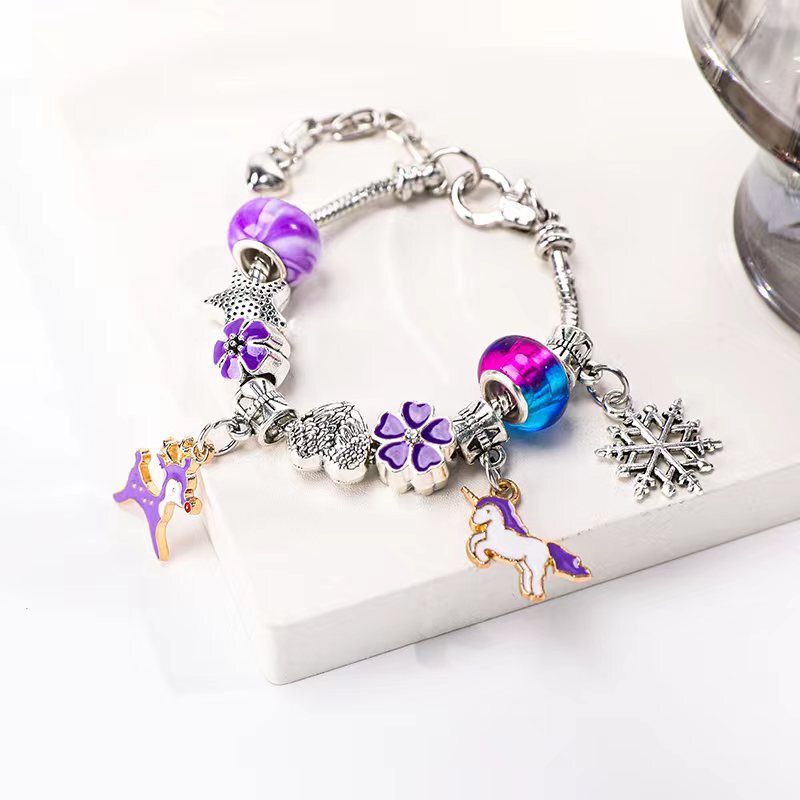 Amazon popular Panjia bracelet couple crystal bracelet Women's European and American beaded crown DIY Pan d Dora