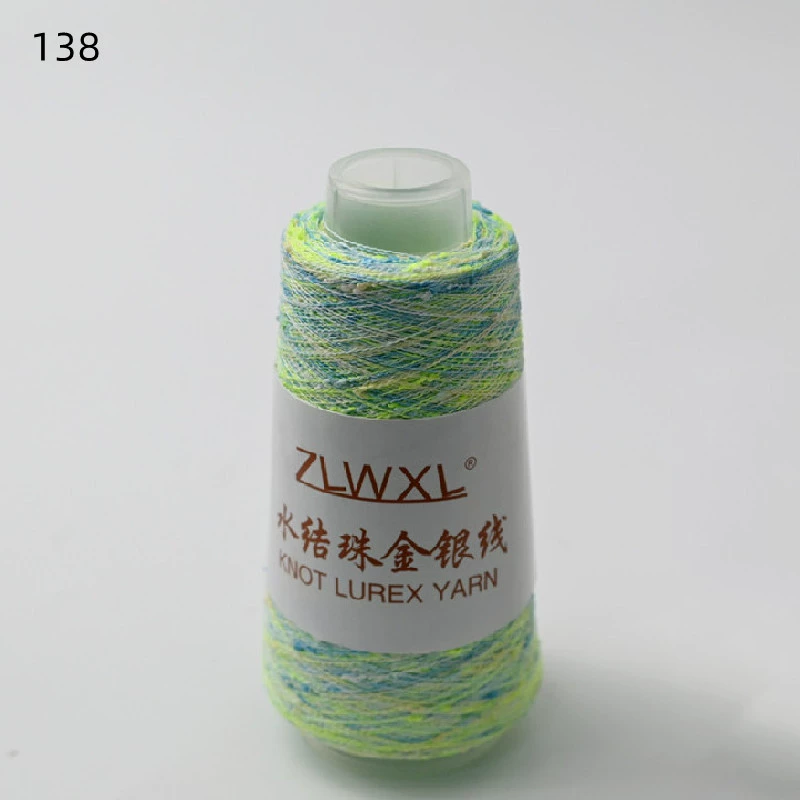 Woven silk threads handmade, 50 gram, gold and silver