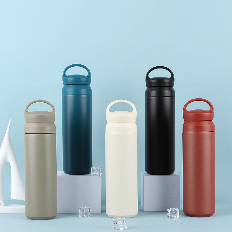 Japonés Harajuku taza de vacío 304 mango de acero inoxidable Taza de coche elemento portátil Taza con tapa taza de café