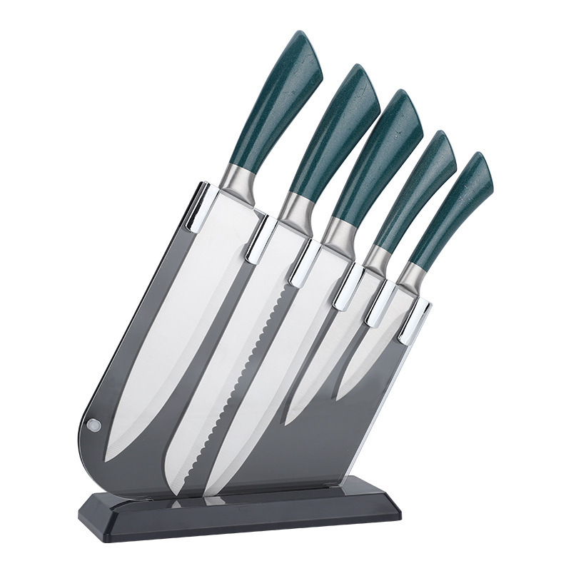 Cuchillo de comercio exterior de acero inoxidable mango hueco conjunto de seis piezas conjunto de combinación de cuchillo de regalo de cocina doméstica