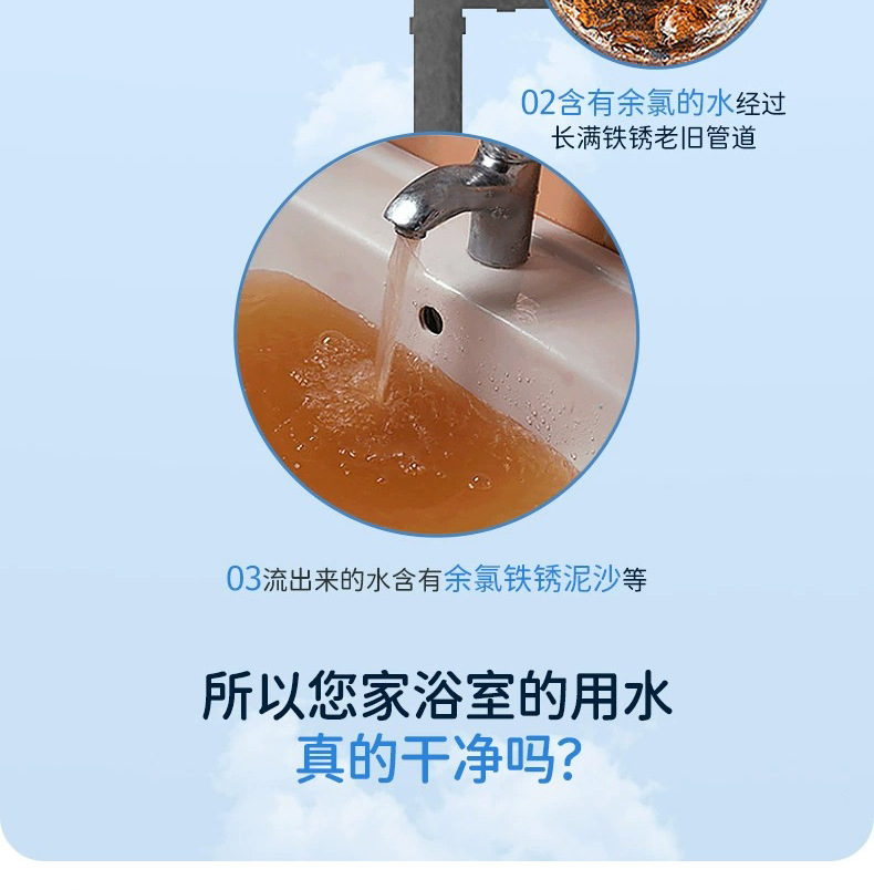 ins pressurized soft water filtration showerhead, acrylic household dual chlorine removal and antibacterial water purification shower head undefined