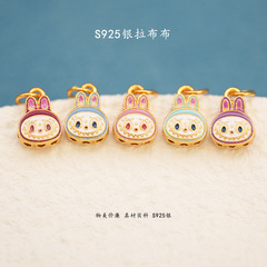 S925 シルバーメッキ 24 K ゴールドラブブティブレスレットネックレス DIY アクセサリー手作りビーズ半完成品