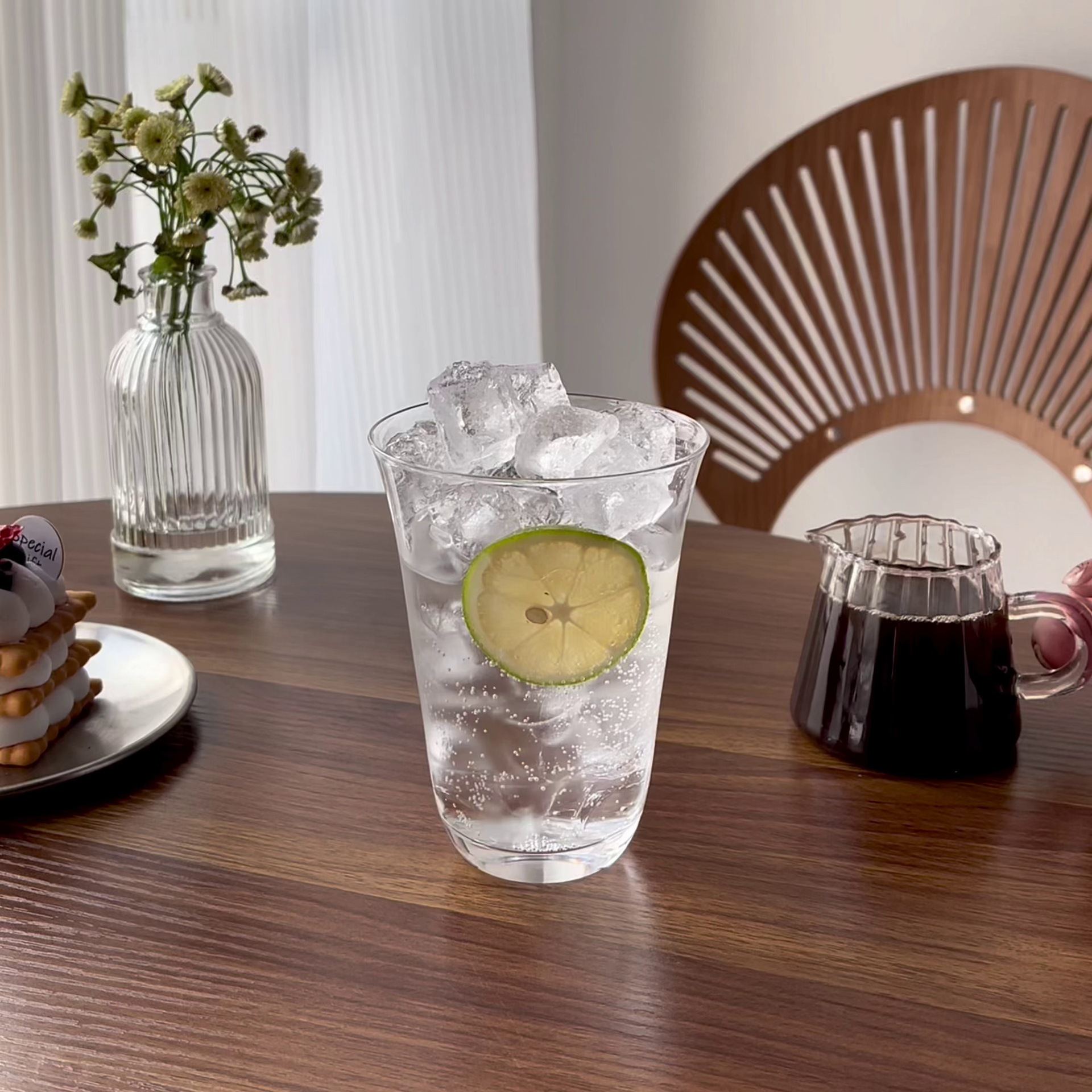 Tazas de vidrio transparentes tazas de bebidas frías de boca ancha tazas de café latte de cristal delgado tazas de té simples tazas de cóctel