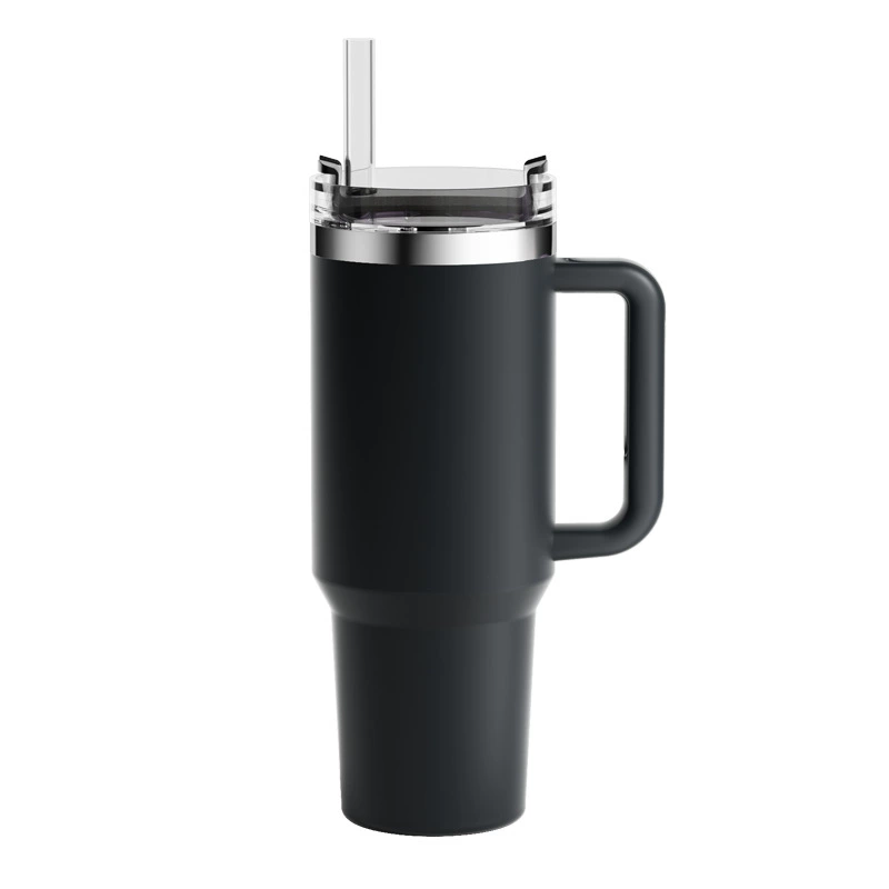 Термоса кофейная вакуумная tumbler, 1,2 л (40 oz), стекло и нержавеющая сталь, большая ручка кружки