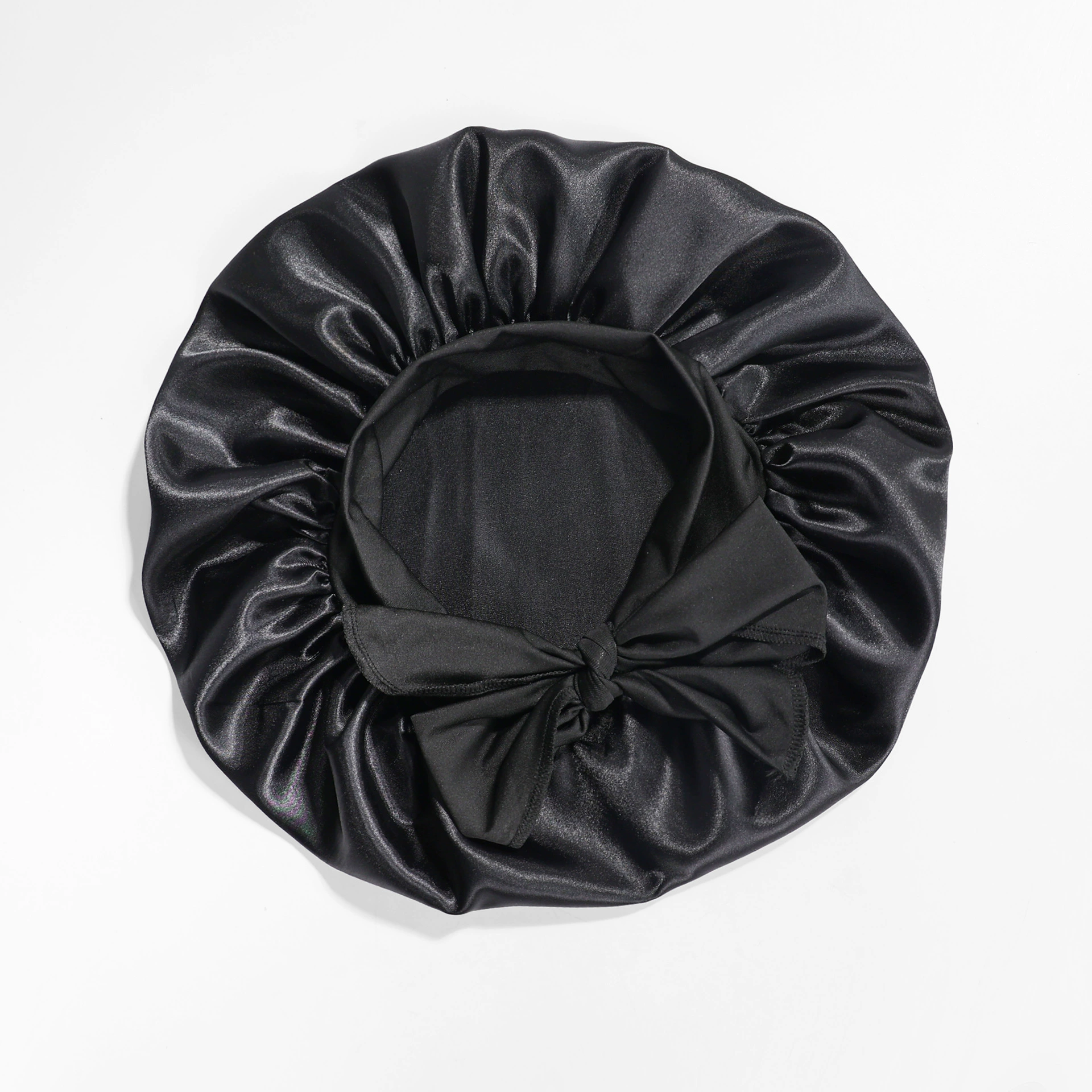 Elastic silk hair cap with bow, Amazon