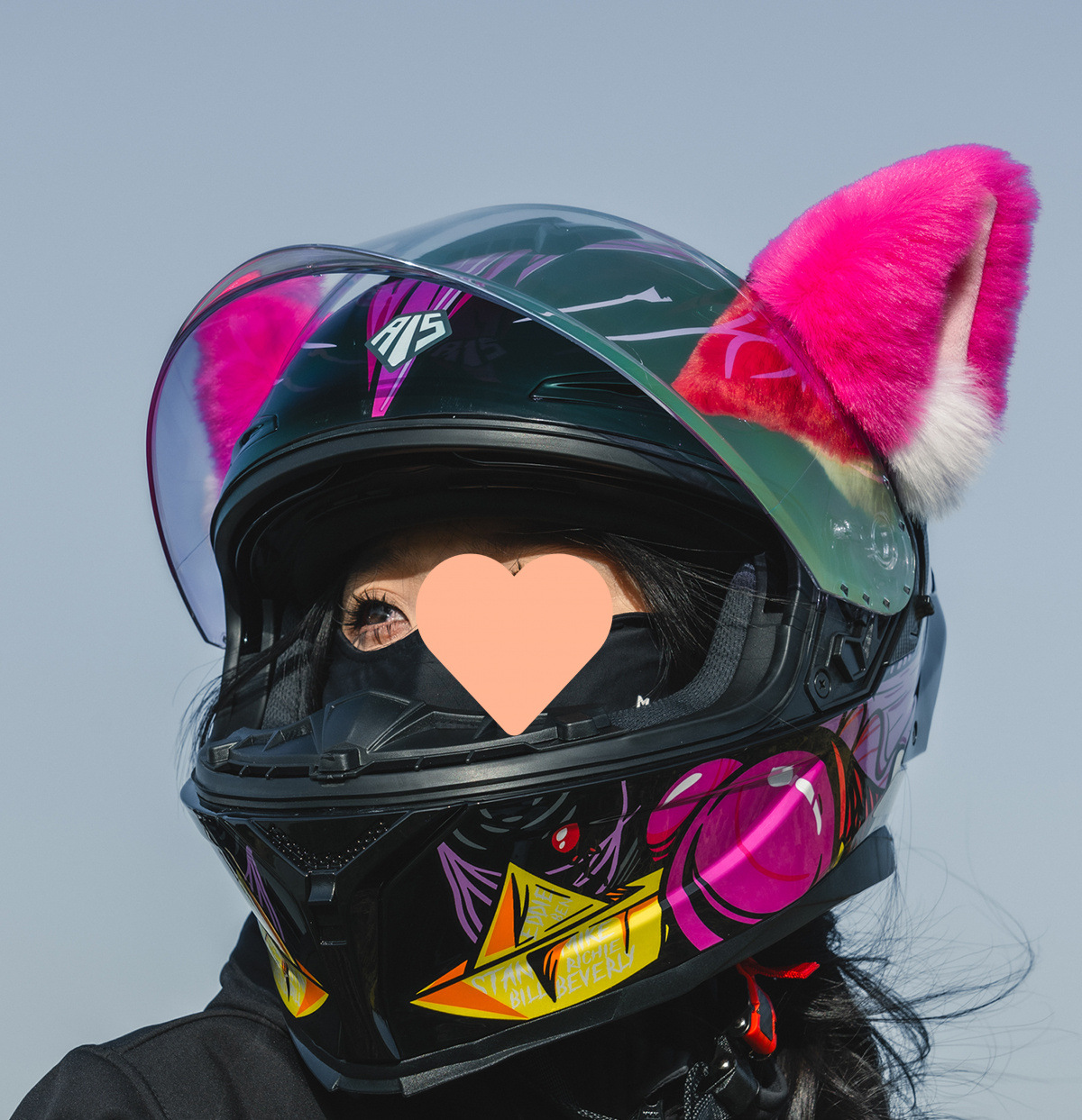 Motorcycle Helmet Full Face 3C Certified with Bluetooth Cat Ears