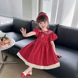 女童连衣裙2025夏季新款蓬蓬公主裙宝宝法式宫廷风长裙童装连衣裙