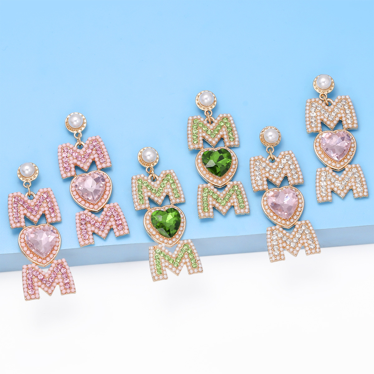 1 Pair Sweet Letter Alloy Drop Earrings display picture 3