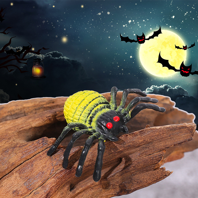 越境創意ハロウィンの家の樹脂の置物はクモのコウモリのかぼちゃのミニチュアの装飾品の部品をシミュレーションします。
