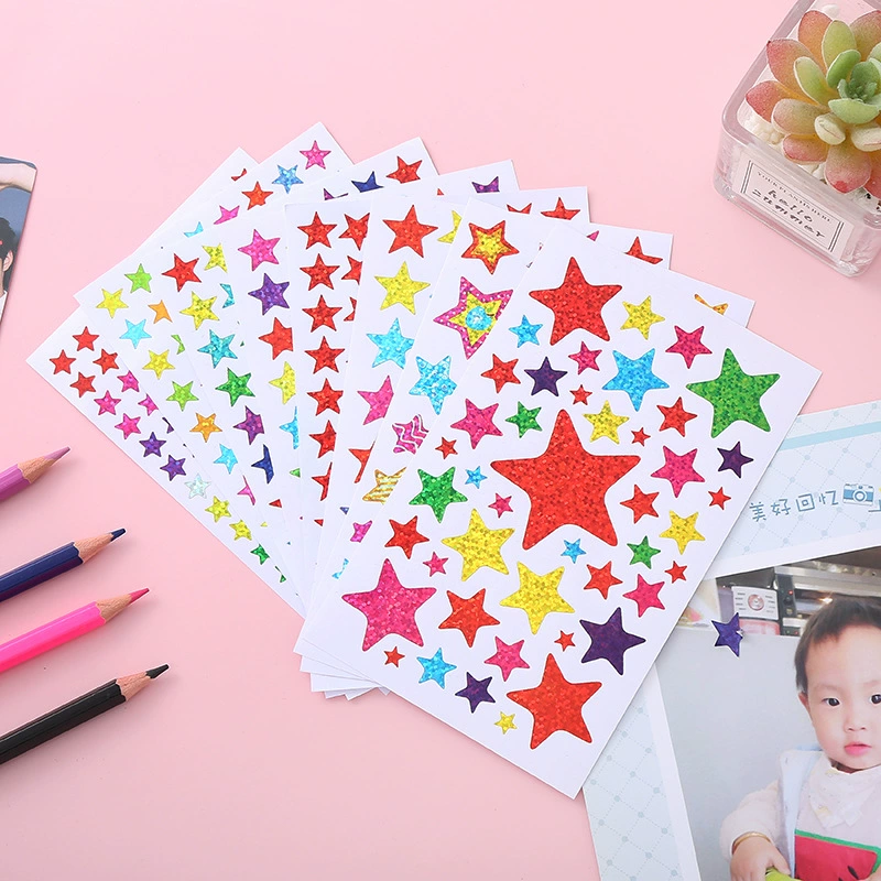 Трансграничная наклейка для лазерной звезды наклейки пятиконечная звезда наклейка детская ручная книга декоративная наклейка водонепроницаемая наклейка