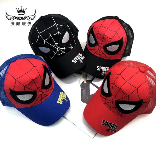 Spider Children Net Hat Summer Sun Protection Cap New Cartoon Baby Duckbill Hat Boy Sun Hat Wholesale