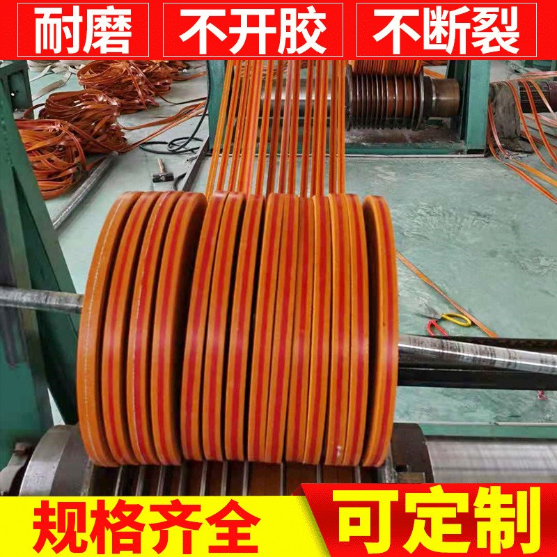 黄色橡胶帆布传动带平胶带平皮带传送带工业平板皮带斗式提升机带