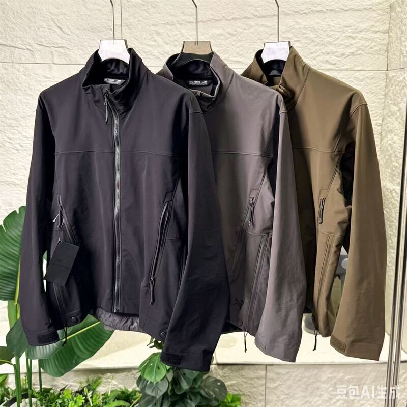 26 Bird House Three-Color Military Bird Treasure Soft Shell Jacket for Men and Women, Couple Style Solid Color Casual Stand Collar Windbreaker