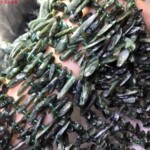 天然水晶 绿龙晶 侧孔不规则随型塔链 半成品散珠DIY长链串珠饰品