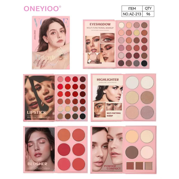 Foreign Trade Cross-Border 67-Color Pearlescent Matte Eyeshadow Lip Gloss Highlighter Blush Contouring Multifunctional Book-Shaped Eyeshadow Palette