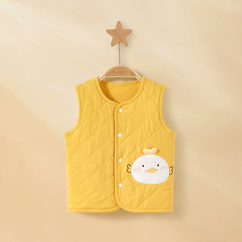 Chaleco de bebé primavera, otoño, invierno, chaleco de bebé, cardigan cálido, hombro, chaqueta de algodón para hombres y mujeres, chaleco de fondo para niños
