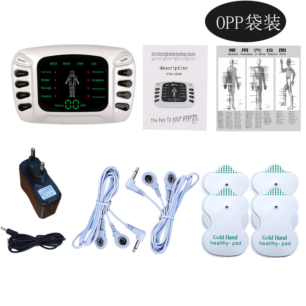 Masaje de frecuencia media pegatinas cuello masajeador pantalla a color doble agujero pulso multifuncional digital Meridian masajeador transfronterizo hogar