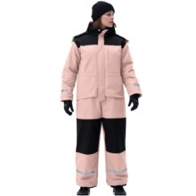 冬季户外成人连体滑雪服、防寒防水、加厚保暖防风夜光带帽滑雪服
