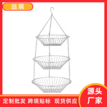 工厂现货水果篮批发家用客厅悬挂挂篮置物架铁线水果果蔬
