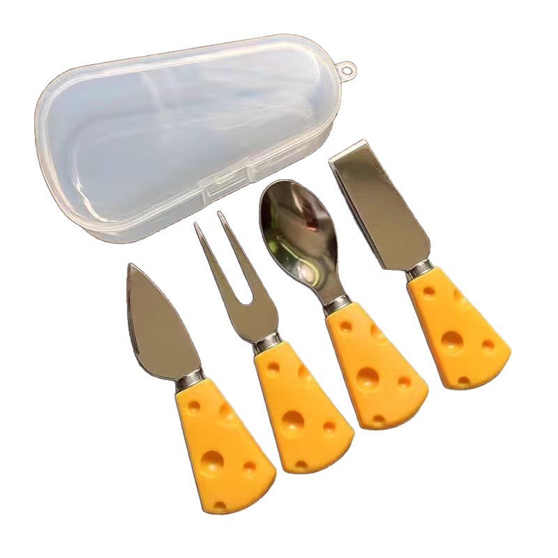 ins queso tenedor pequeño picnic occidental encantador cubiertos portátiles mango cuchillo cuchara tenedor de frutas set cuchillo de filete