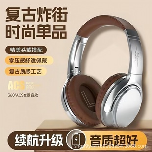 Head-Mounted Retro Bluetooth Headset Wireless Noise Reduction E-Sports Ultra-Long Battery Life 2025 New Model Universal for Mobile Phones and Computers