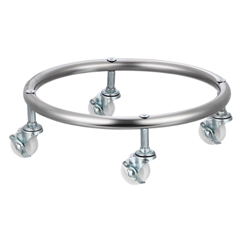 Entrega de texto cifrado base del tanque de gas de acero inoxidable estante del cilindro de gas licuado soporte móvil estante de almacenamiento de cocina