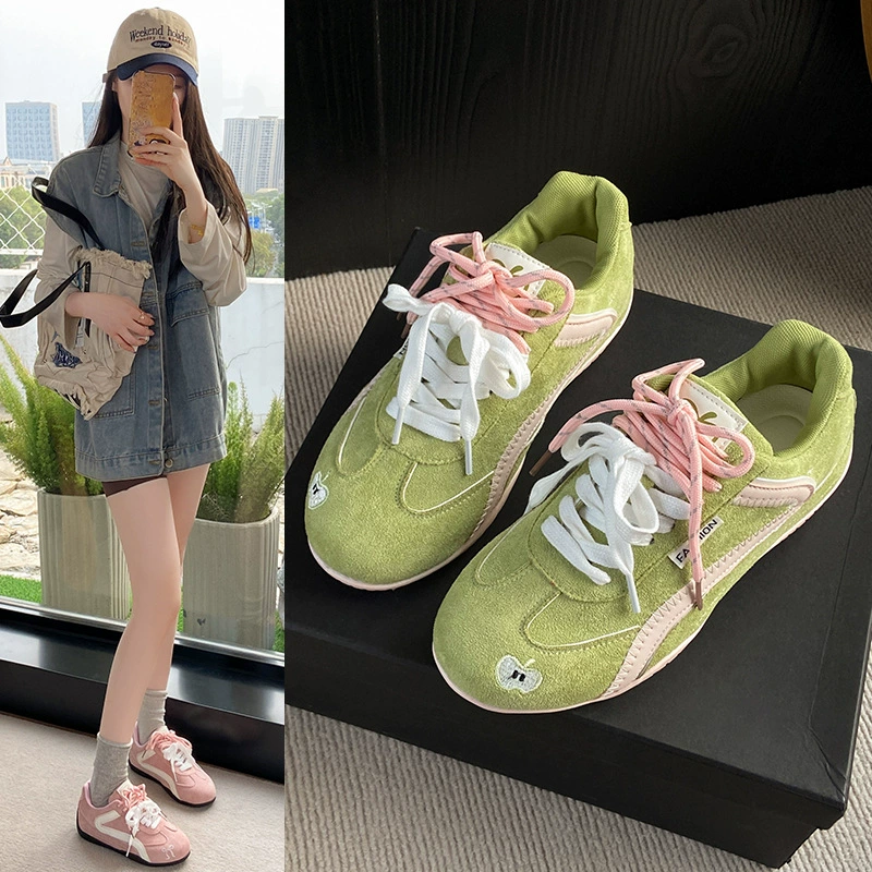 Красные моральные тренировочные туфли из мягкой кожи для женщин, удобная спортивная и повседневная обувь в стиле ретро, ​​апельсиновые туфли на плоской подошве, дышащие и легкие туфли Форреста Гампа.