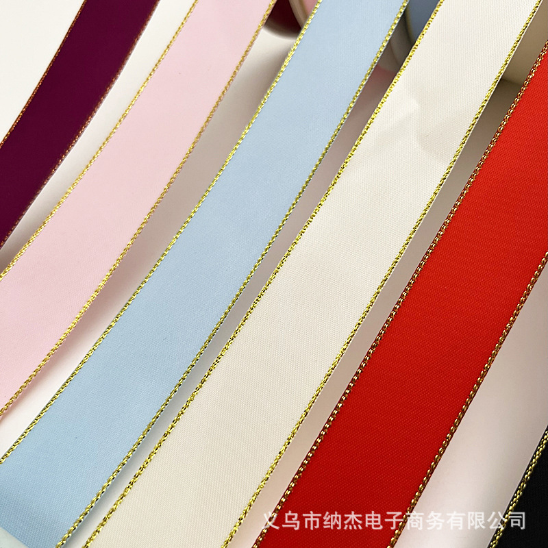 프놈펜 리본 2CM 롤 꽃 예술 꽃 활 포장 액세서리 단색 새틴 폴리 에스테르 리본 양면 리본