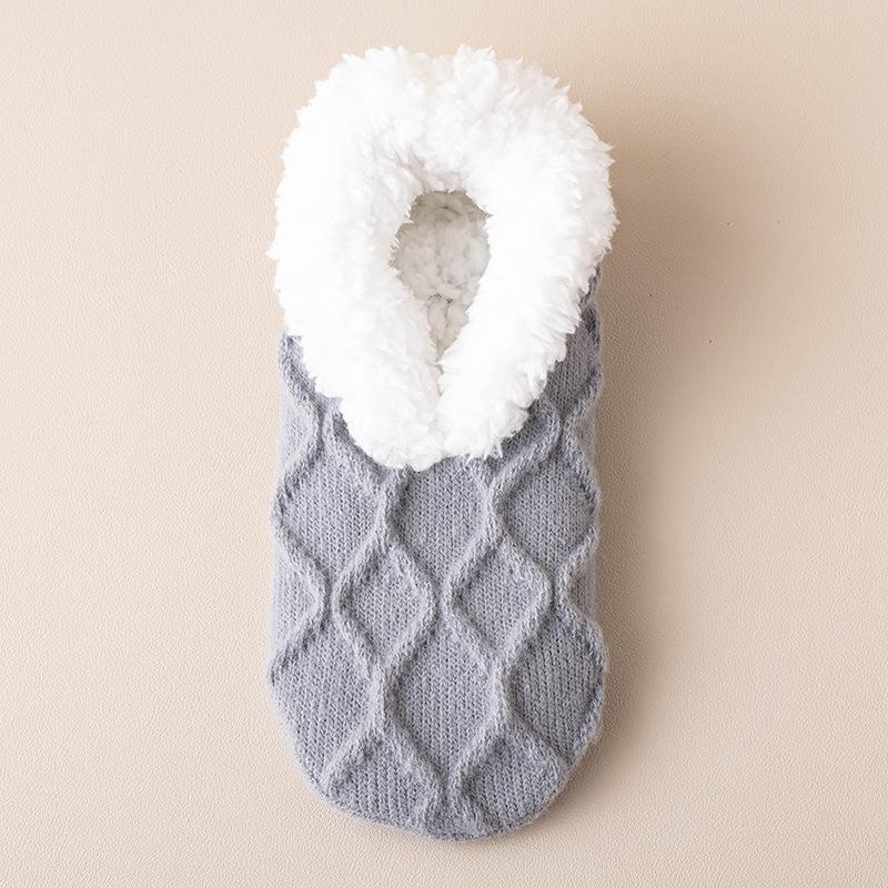 Calcetines de piso de las mujeres de lana de cordero de dispensación de color caramelo calcetines de alfombra otoño e invierno cálido calcetines de las mujeres zapatos calcetines