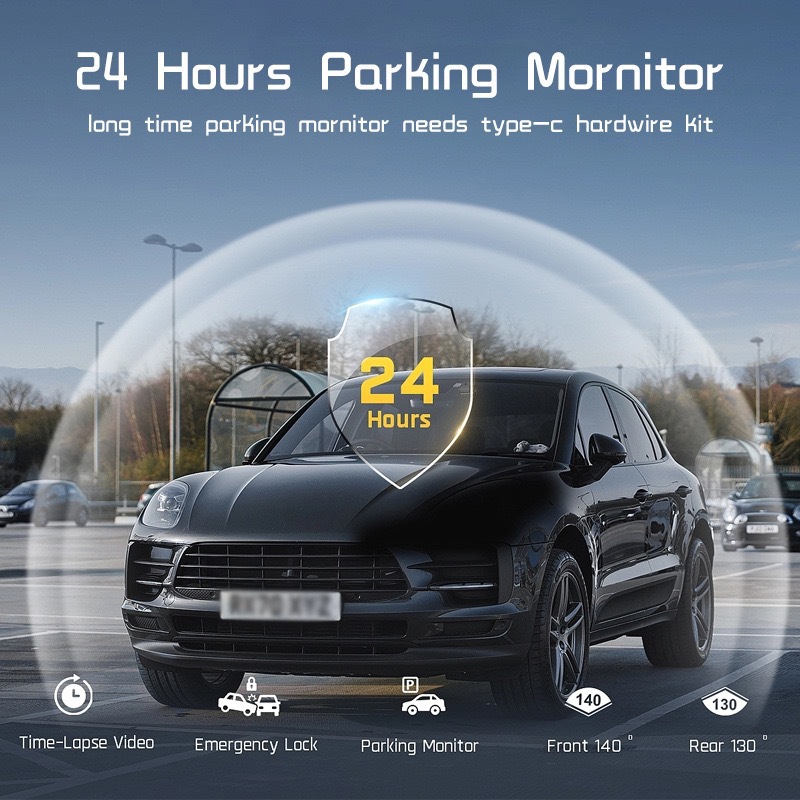 Overseas Hot-Selling Model C309 Three-Way Dash Cam with High-Definition Night Vision, Parking Monitoring, and Mobile Phone Connectivity for Vehicle Recording