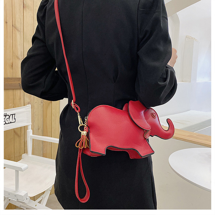 Women's Small Pu Leather Elephant Cute Zipper Crossbody Bag display picture 5
