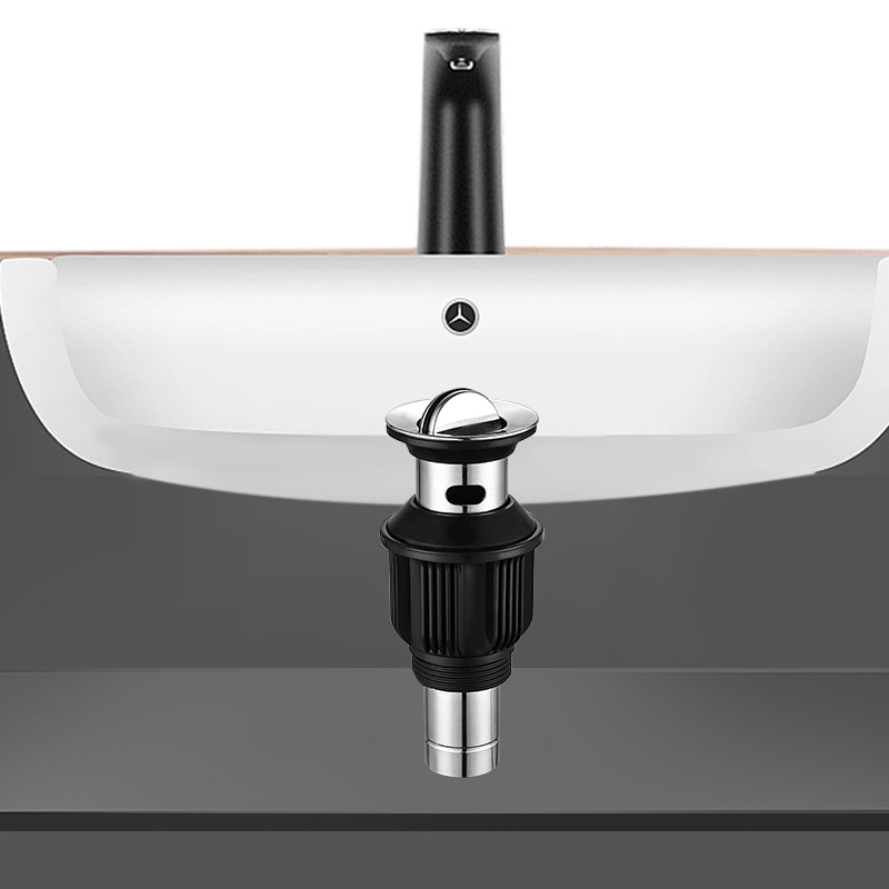Stainless steel sink bowl ceramic bowl hand basin sink pipe fittings drain device spring flip down sink