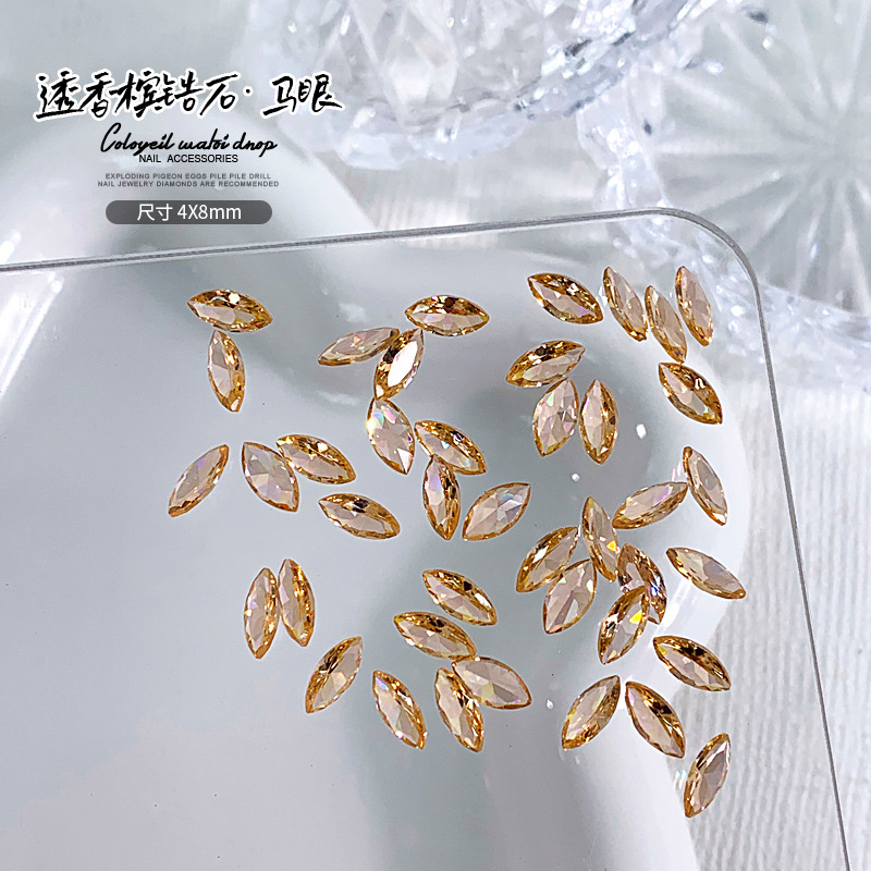 반투명 샴페인·후작 4x8mm 싱글