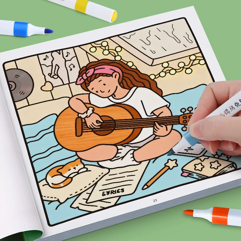 Cross-border girlmomengts children's graffiti coloring book cute and comfortable educational coloring character painting tracing book