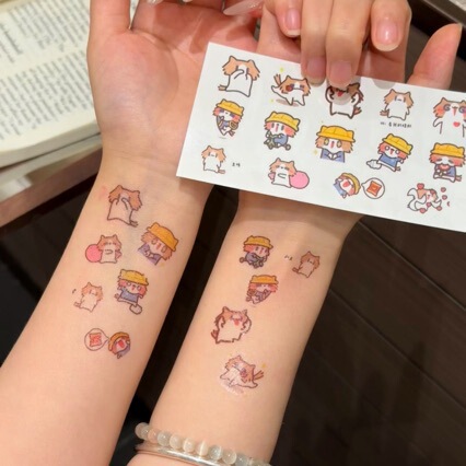 Monthly Salary Cat Emoji Tattoo Stickers Waterproof Simple Cute Line Art Kitten Children's Reward DIY Decorative Stickers Monthly Salary Cat Emoji Tattoo Stickers Waterproof Simple Cute Line Art Kitten Children's Reward DIY Decorative Stickers