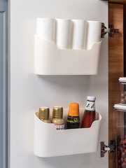 廚房壁掛式收納盒櫥櫃門浴室牆上衛生間置物架冰箱保鮮膜收納神器