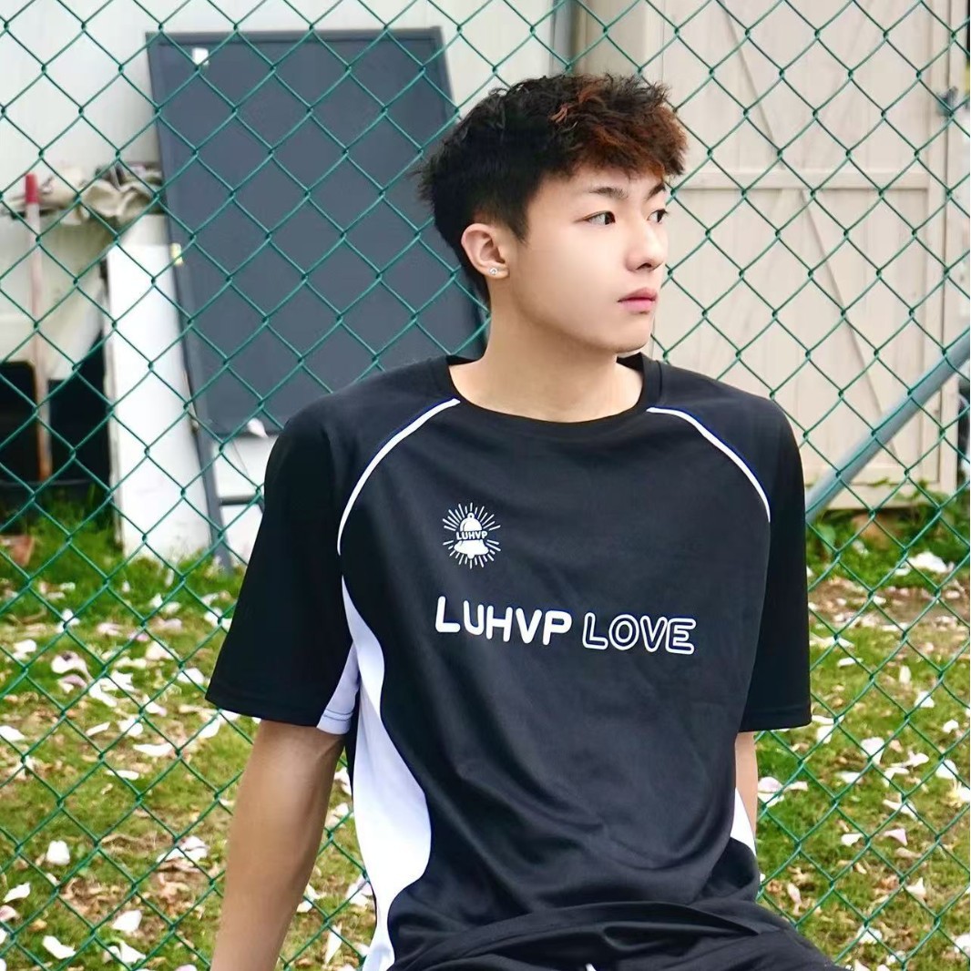 {LUHVP} 미국식 반팔 스플라이싱 대비 색상 래글런 슬리브 농구 트레이닝복 티셔츠 피트니스 러닝 스포츠 학생 여름