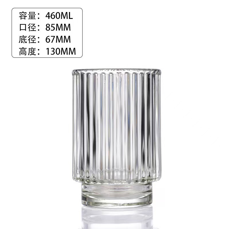 Glas de vela transparente engrosada en relieve candelabro de incienso hecha por sí mismo vasos de vela DIY recipiente de cera de boca grande adornos candelabro