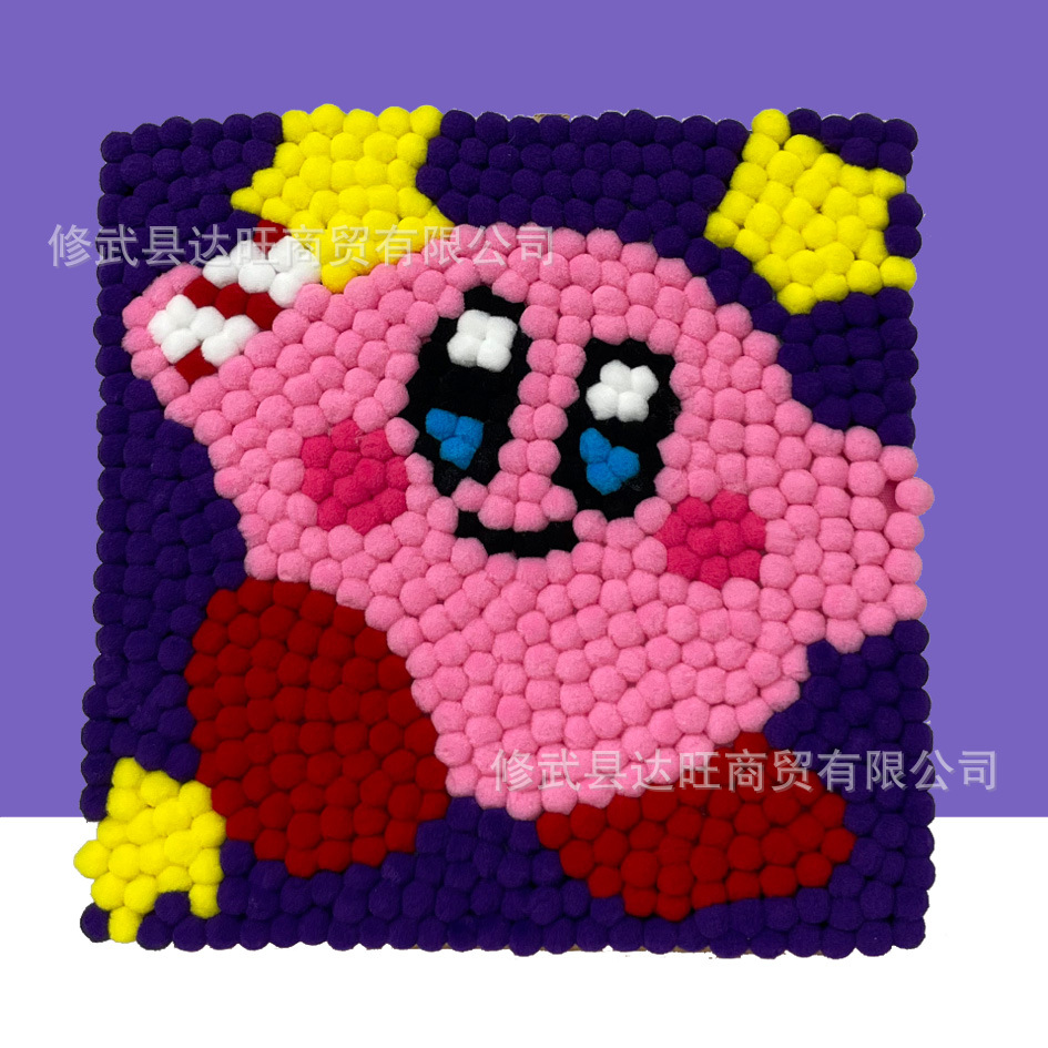 MQH20-068 / 20*20cm (wooden frame + canvas + hair ball + tweezers)