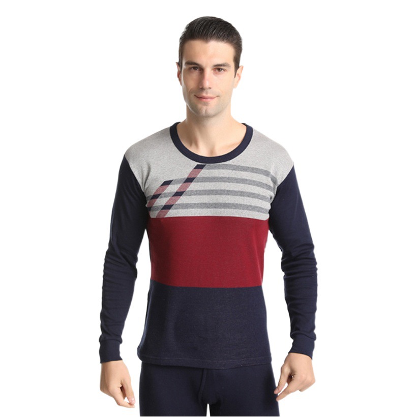 Otoño e invierno ropa de otoño de manga larga delgada de algodón para hombres camisa básica de fondo ropa interior térmica blusa de una sola pieza damas
