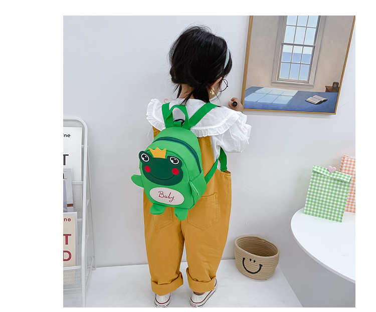 Kindergarten schoolbag for children, boys and girls, 1-3-5 years old, anti-wandering rope, cute frog, double-shoulder baby small backpack undefined