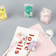 可愛恐龍造型卷筆刀贈4B橡皮擦硅膠材質小熊卷筆刀文具獎品批發