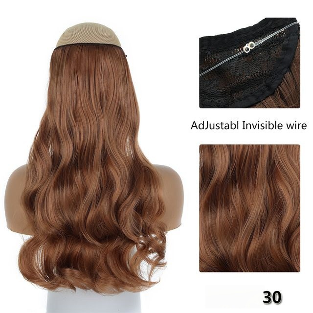 Comercio exterior Europa y América peluca una pieza de extensión de cabello de línea de pescado femenina peluca invisible alambre de alta temperatura image 13