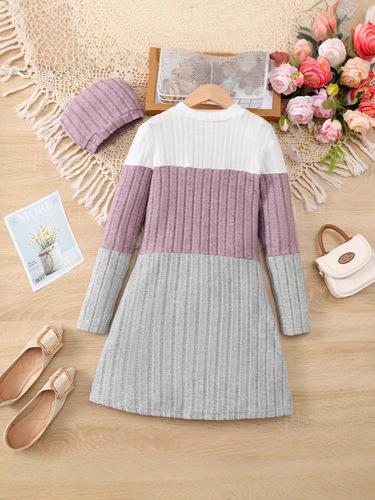 Ladies' Dress New Autumn and Winter Children's Casual Two-Piece Set