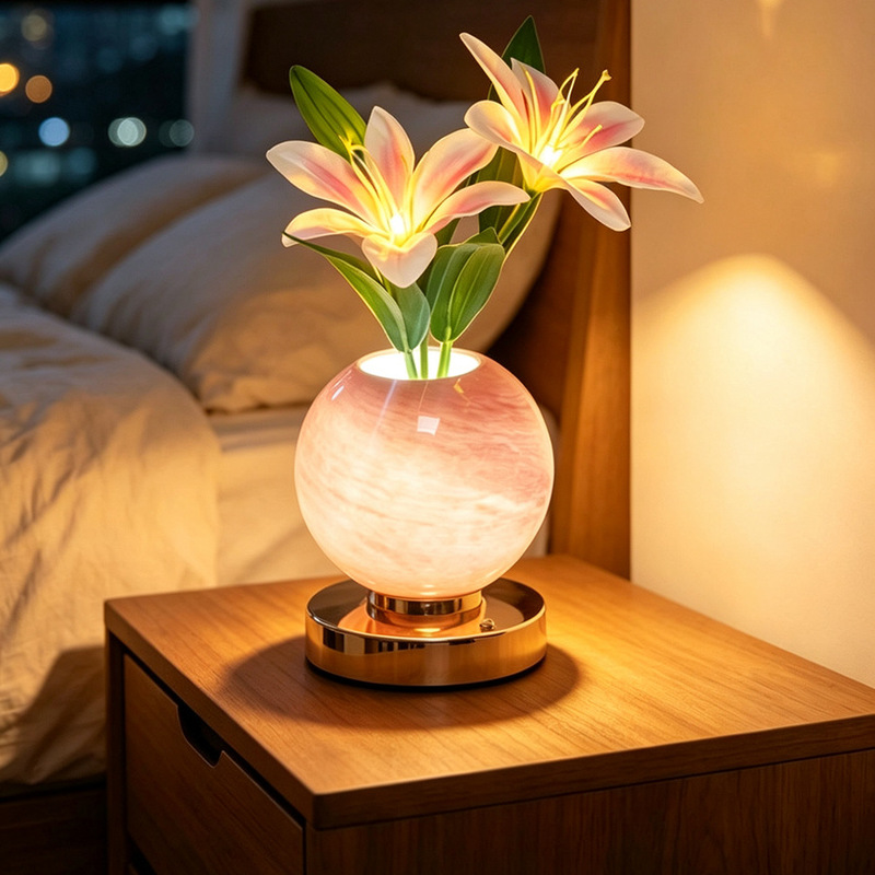 Artificial Flower Bouquet Night Light Bedroom Bedside Atmosphere Lamp Creative Decorative Table Lamp Girls' Gift Touch Dimmable Artificial Flower Bouquet Night Light Bedroom Bedside Atmosphere Lamp Creative Decorative Table Lamp Girls' Gift Touch Dimmable